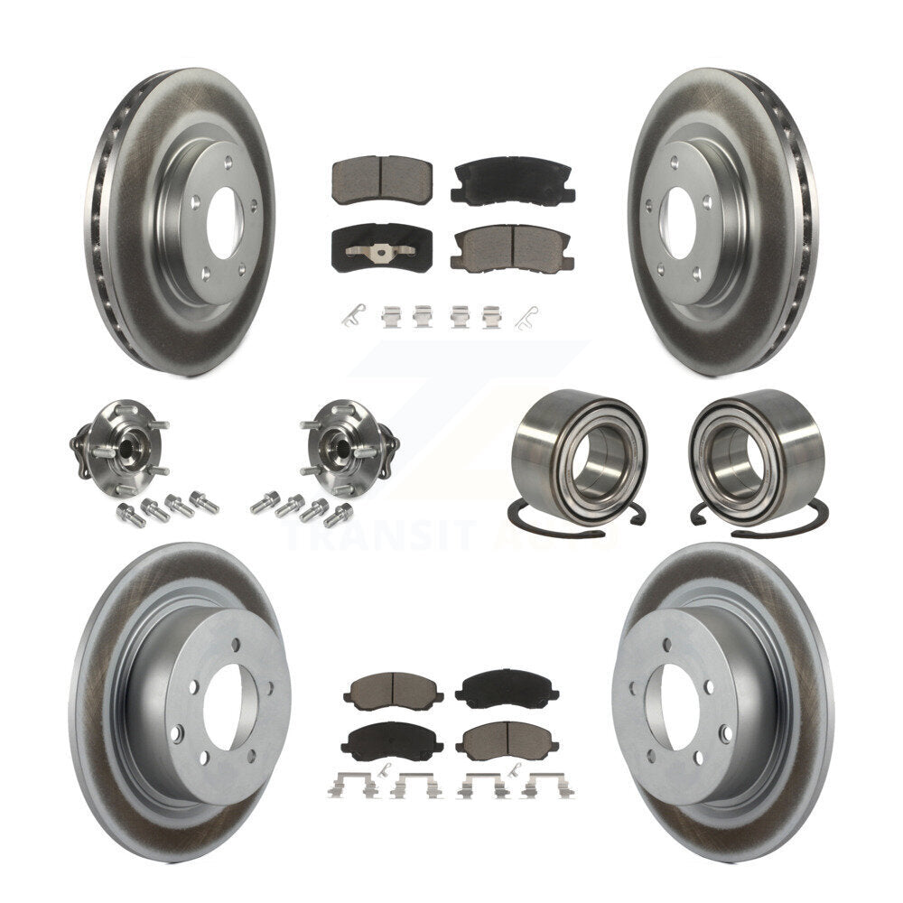 Hub Bearing Coat Brake Rotor Pads Front Rear Kit (10Pc) For Mitsubishi Outlander