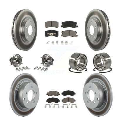 Hub Bearing Coat Brake Rotor Pads Front Rear Kit (10Pc) For Mitsubishi Outlander