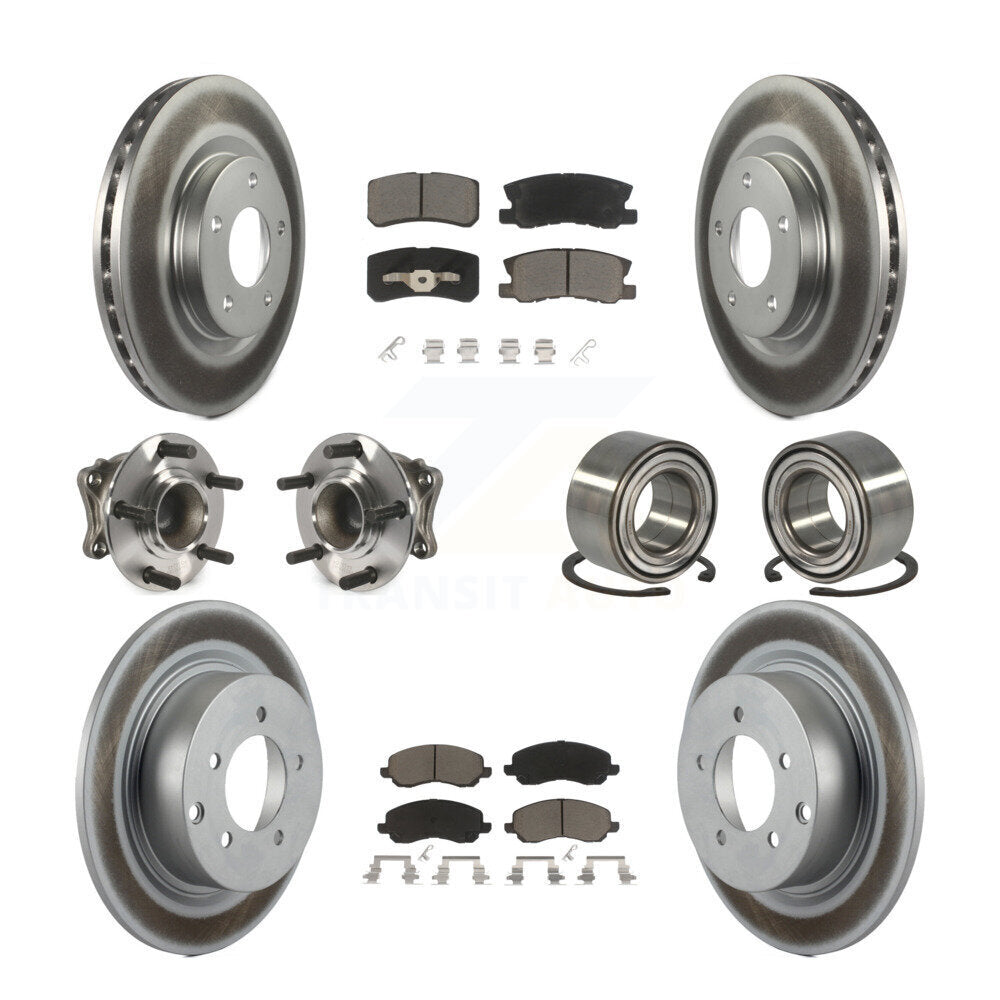 Hub Bearing Coat Brake Rotor Pads Front Rear Kit (10Pc) For Mitsubishi Outlander