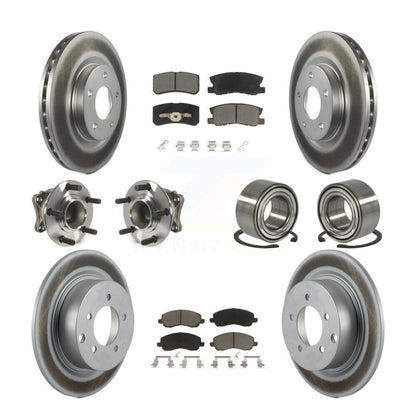 Hub Bearing Coat Brake Rotor Pads Front Rear Kit (10Pc) For Mitsubishi Outlander