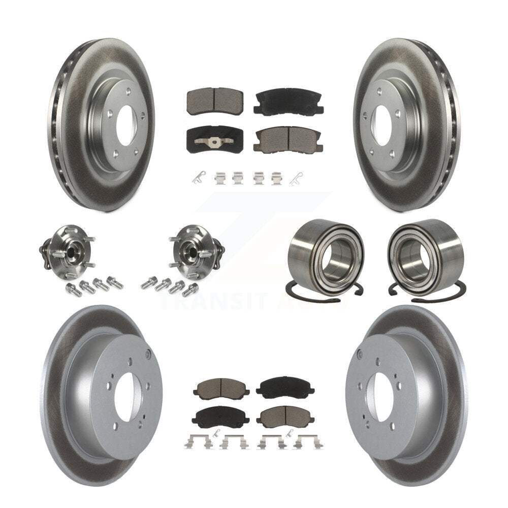 Hub Bearing Coat Brake Rotor Pads Front Rear Kit (10Pc) For Mitsubishi Outlander