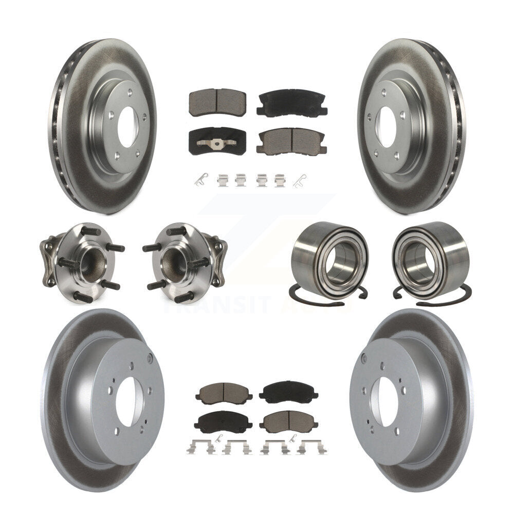 Hub Bearing Coat Brake Rotor Pads Front Rear Kit (10Pc) For Mitsubishi Outlander