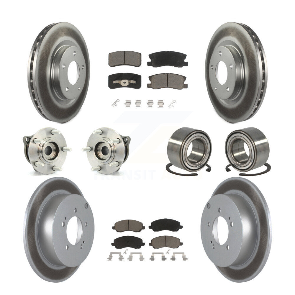 Hub Bearing Coat Brake Rotor Pads Front Rear Kit (10Pc) For Mitsubishi Outlander