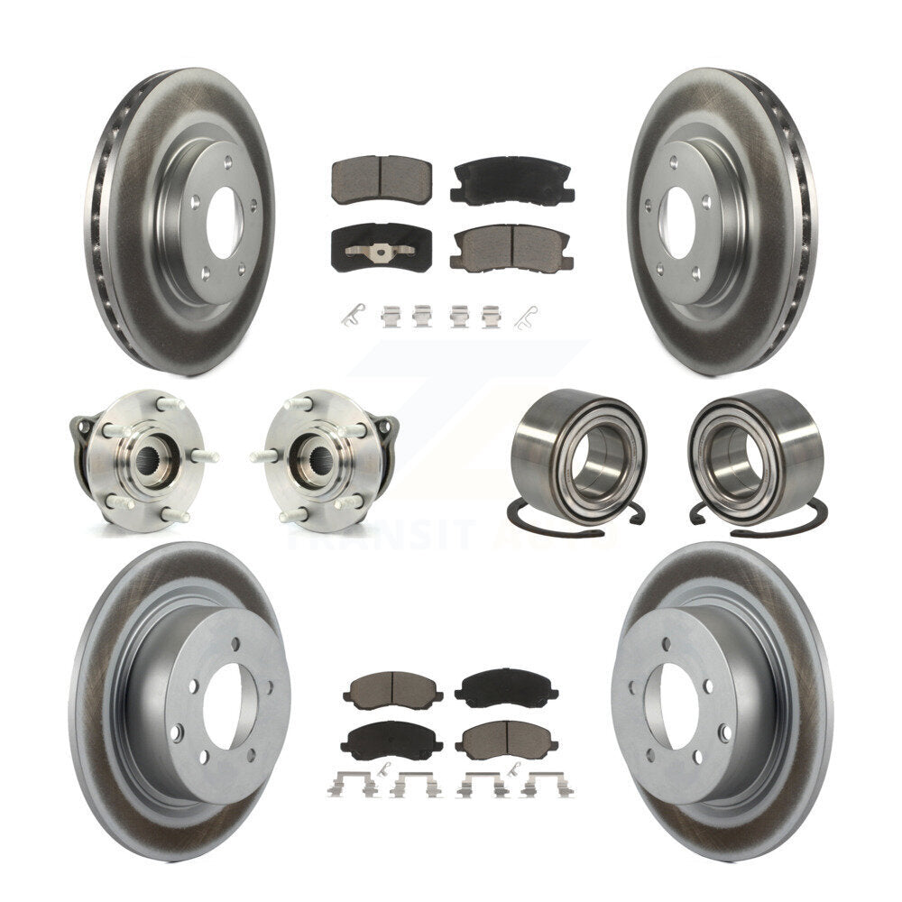 Hub Bearing Coat Brake Rotor Pads Front Rear Kit (10Pc) For Mitsubishi Outlander