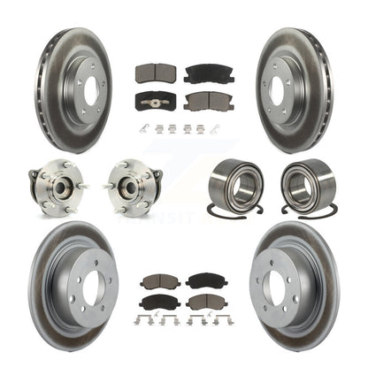 Hub Bearing Coat Brake Rotor Pads Front Rear Kit (10Pc) For Mitsubishi Outlander