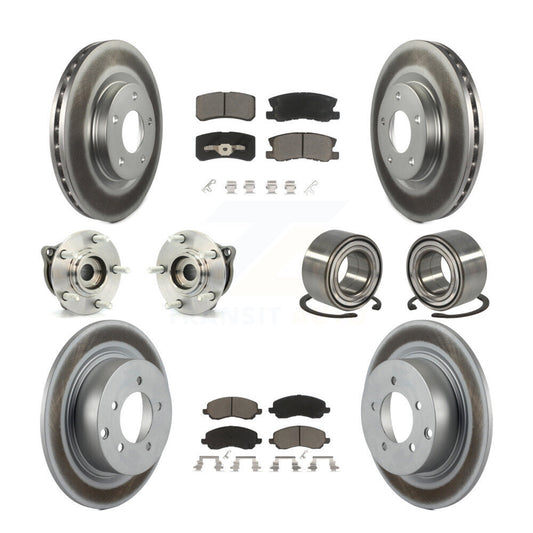 Hub Bearing Coat Brake Rotor Pads Front Rear Kit (10Pc) For Mitsubishi Outlander