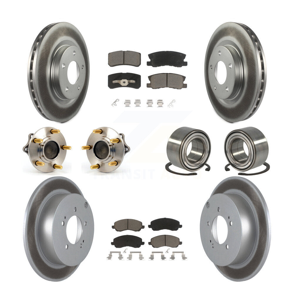 Hub Bearing Coat Brake Rotor Pads Front Rear Kit (10Pc) For Mitsubishi Outlander