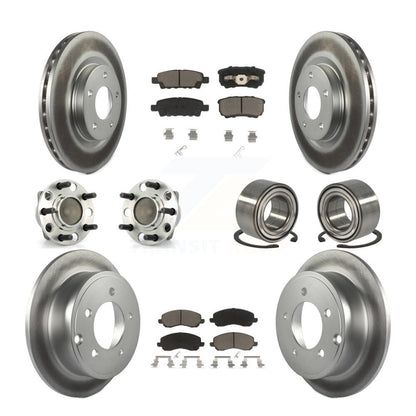 Hub Bearing Coated Disc Brake Rotor Pads Front Rear Kit (10Pc) For Dodge Caliber