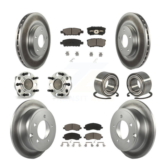 Hub Bearing Coated Disc Brake Rotor Pads Front Rear Kit (10Pc) For Dodge Caliber