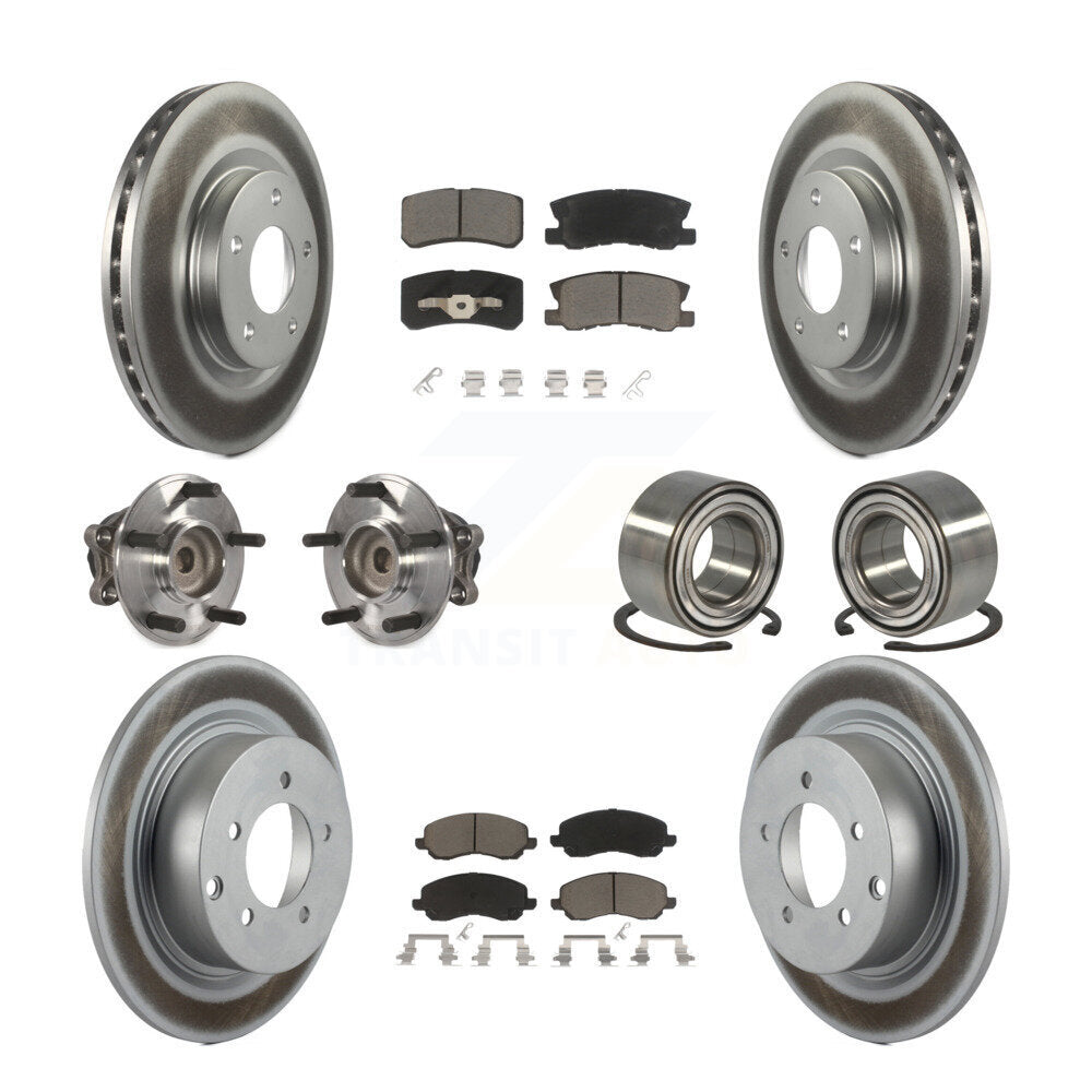 Hub Bearing Coat Brake Rotor Pad Front Rear Kit (10Pc) For 12 Mitsubishi RVR FWD