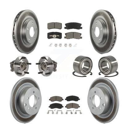 Hub Bearing Coat Brake Rotor Pad Front Rear Kit (10Pc) For 12 Mitsubishi RVR FWD