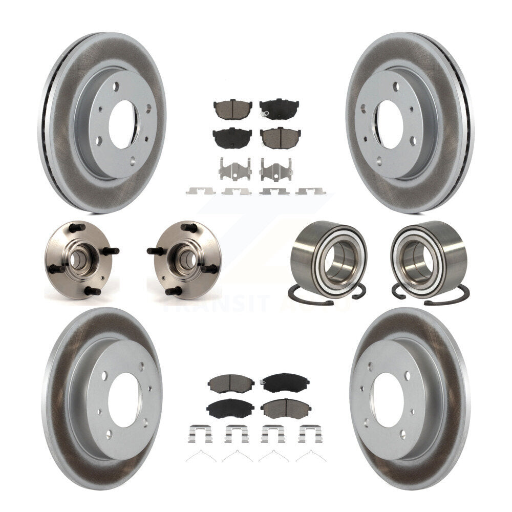 Hub Bearing Coated Brake Rotor And Pad Front Rear Kit (10Pc) For Hyundai Elantra