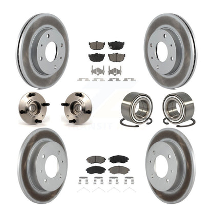 Hub Bearing Coated Brake Rotor And Pad Front Rear Kit (10Pc) For Hyundai Elantra