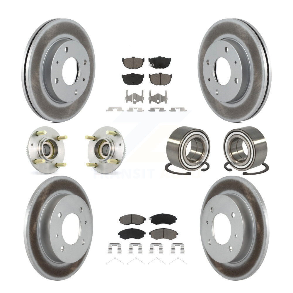 Hub Bearing Coated Brake Rotor And Pad Front Rear Kit (10Pc) For Hyundai Elantra