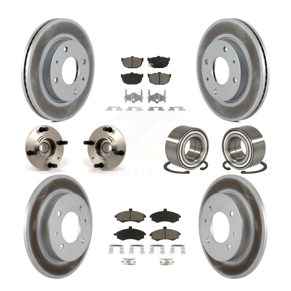 Hub Bearing Coated Brake Rotor And Pad Front Rear Kit (10Pc) For Hyundai Elantra