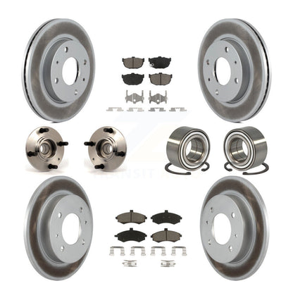 Hub Bearing Coated Brake Rotor And Pad Front Rear Kit (10Pc) For Hyundai Elantra