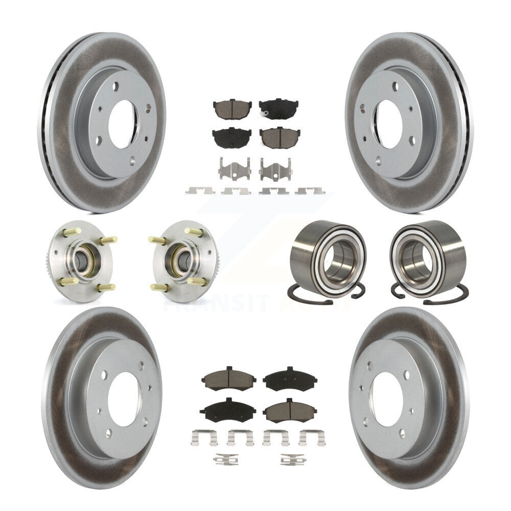 Hub Bearing Coated Brake Rotor And Pad Front Rear Kit (10Pc) For Hyundai Elantra