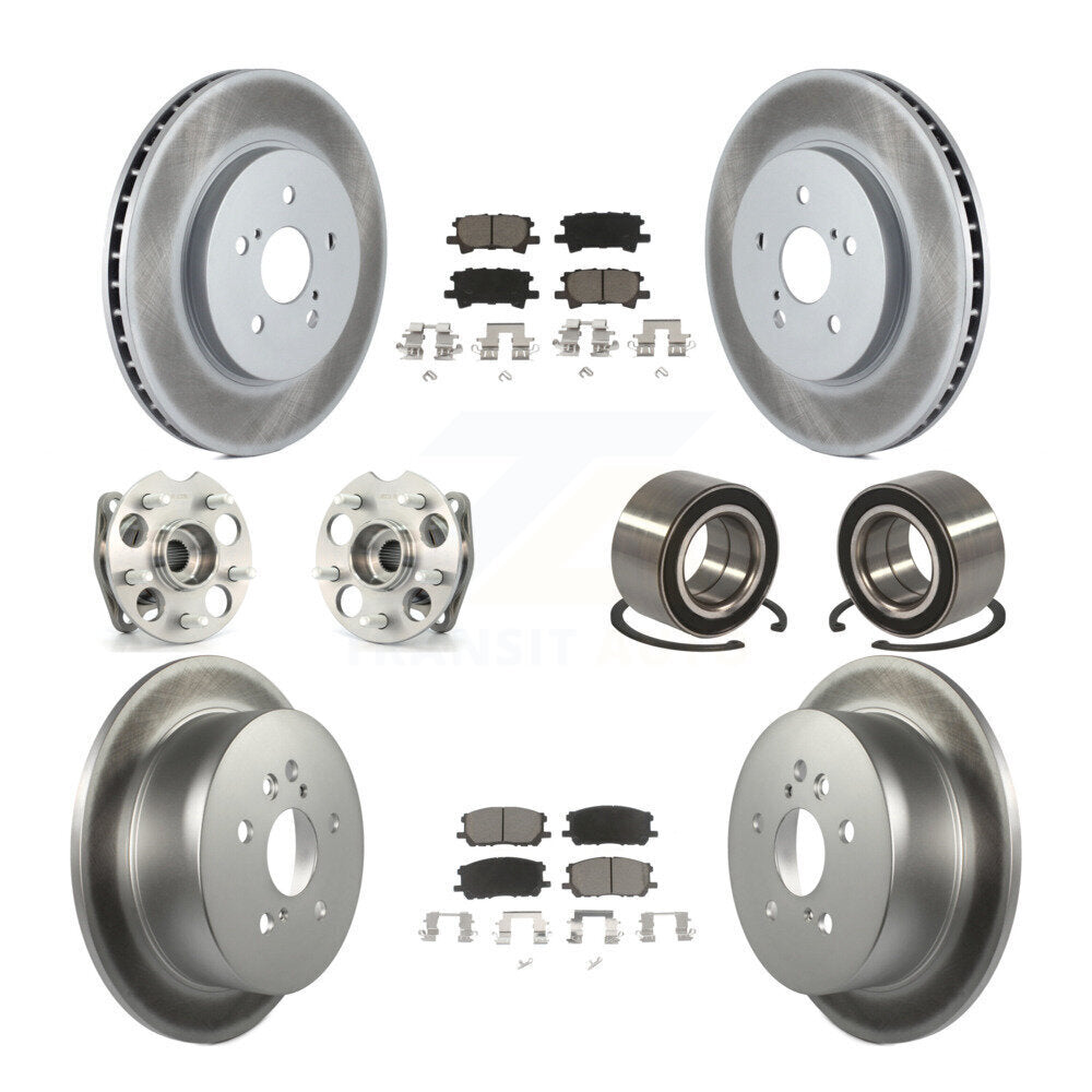 Hub Bearing Coated Brake Rotor & Pad Front Rear Kit (10Pc) For Lexus RX350 RX330