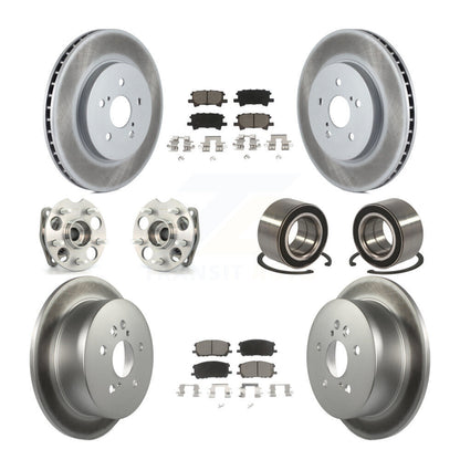 Hub Bearing Coated Brake Rotor & Pad Front Rear Kit (10Pc) For Lexus RX350 RX330