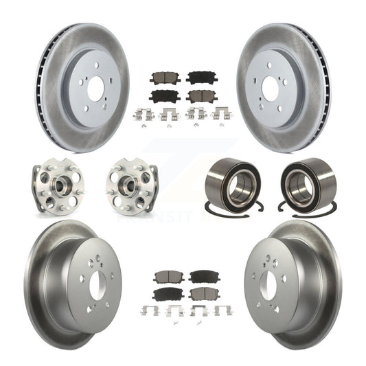 Hub Bearing Coated Brake Rotor & Pad Front Rear Kit (10Pc) For Lexus RX350 RX330