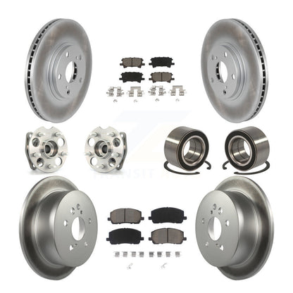 Hub Bearing Coated Brake Rotor & Pad Front Rear Kit (10Pc) For Toyota Highlander