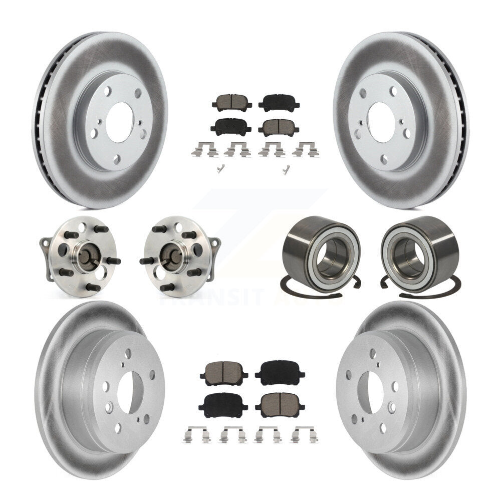 Hub Bearing Coated Brake Rotor Pad Front Rear Kit (10Pc) For Toyota Camry Solara