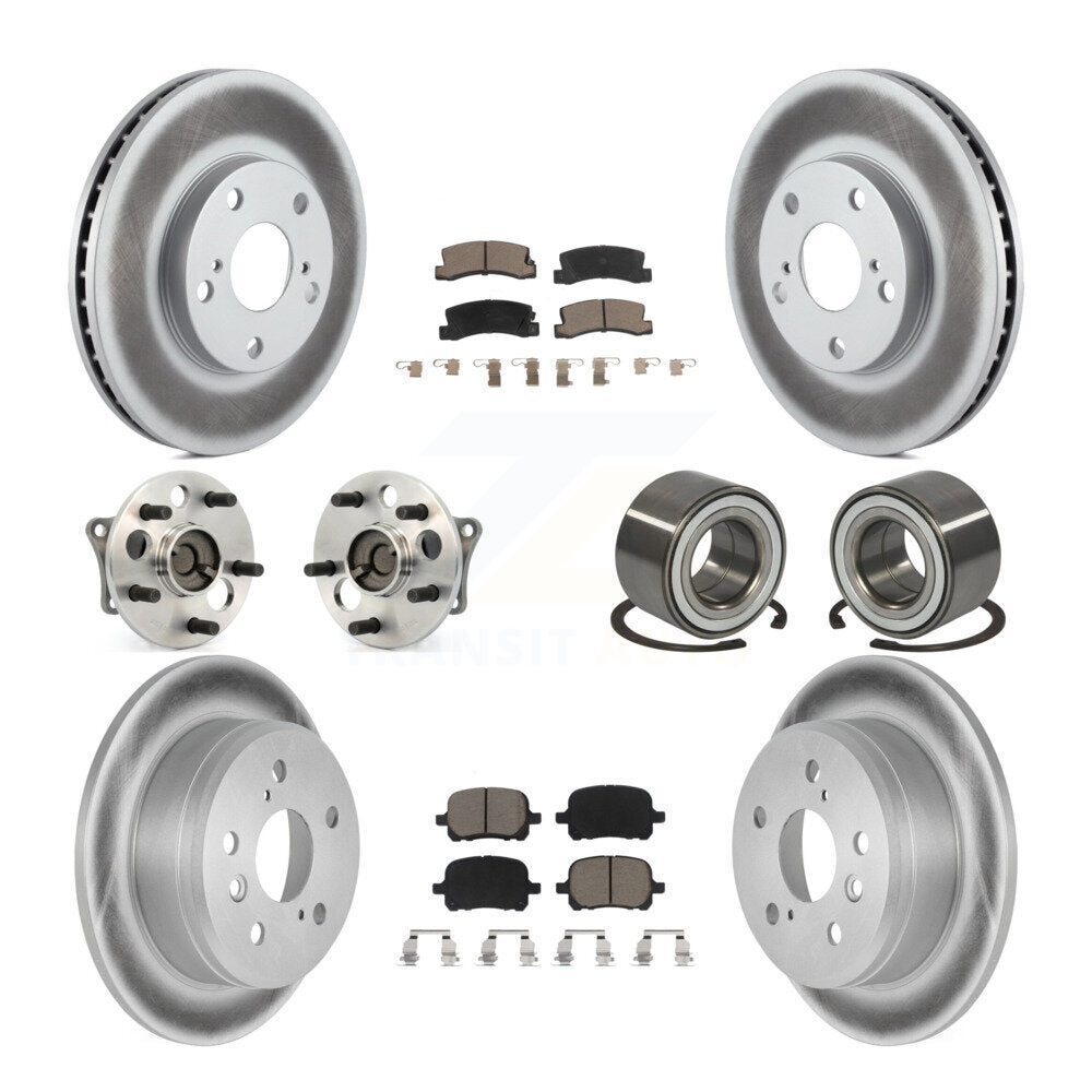 Hub Bearing Coated Brake Rotor Pad Front Rear Kit (10Pc) For Toyota Camry Solara