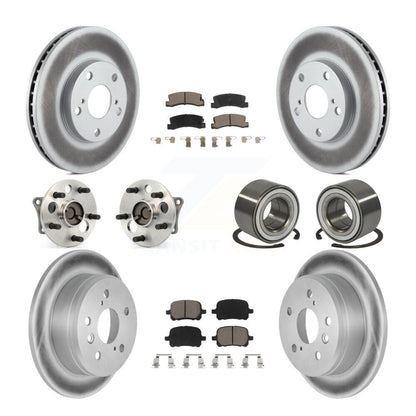 Hub Bearing Coated Brake Rotor Pad Front Rear Kit (10Pc) For Toyota Camry Solara