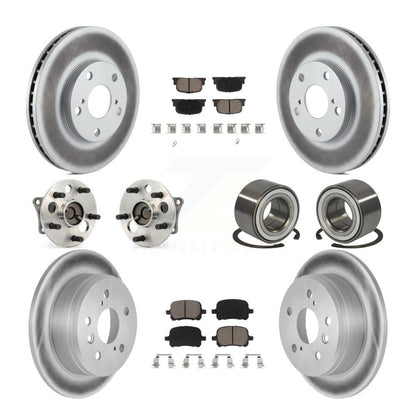 Hub Bearing Coated Brake Rotor Pads Front Rear Kit (10Pc) For Toyota Camry Lexus