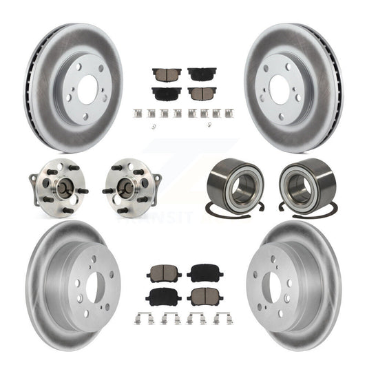 Hub Bearing Coated Brake Rotor Pads Front Rear Kit (10Pc) For Toyota Camry Lexus