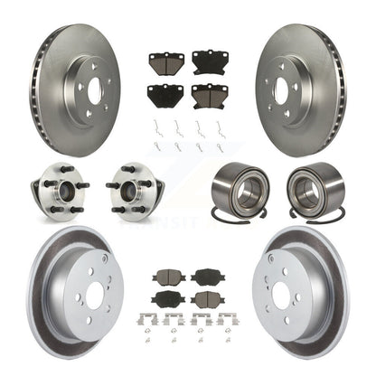 Hub Bearing Coated Disc Brake Rotor Pads Front Rear Kit (10Pc) For Toyota Celica