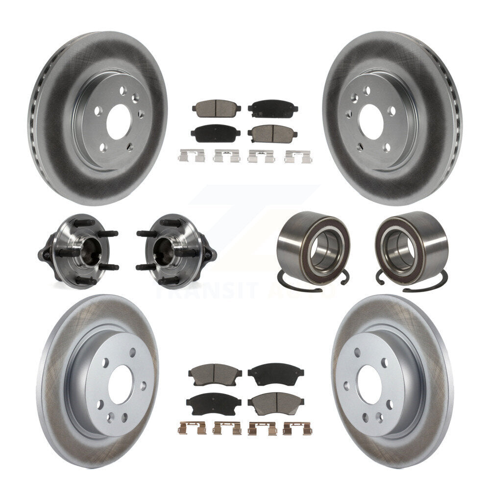 Hub Bearing Coated Brake Rotor Pads Front Rear Kit (10Pc) For Chevrolet Sonic RS