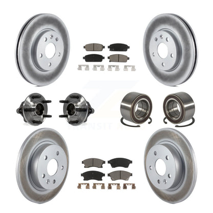Hub Bearing Coated Brake Rotor And Pad Front Rear Kit (10Pc) For Chevrolet Sonic