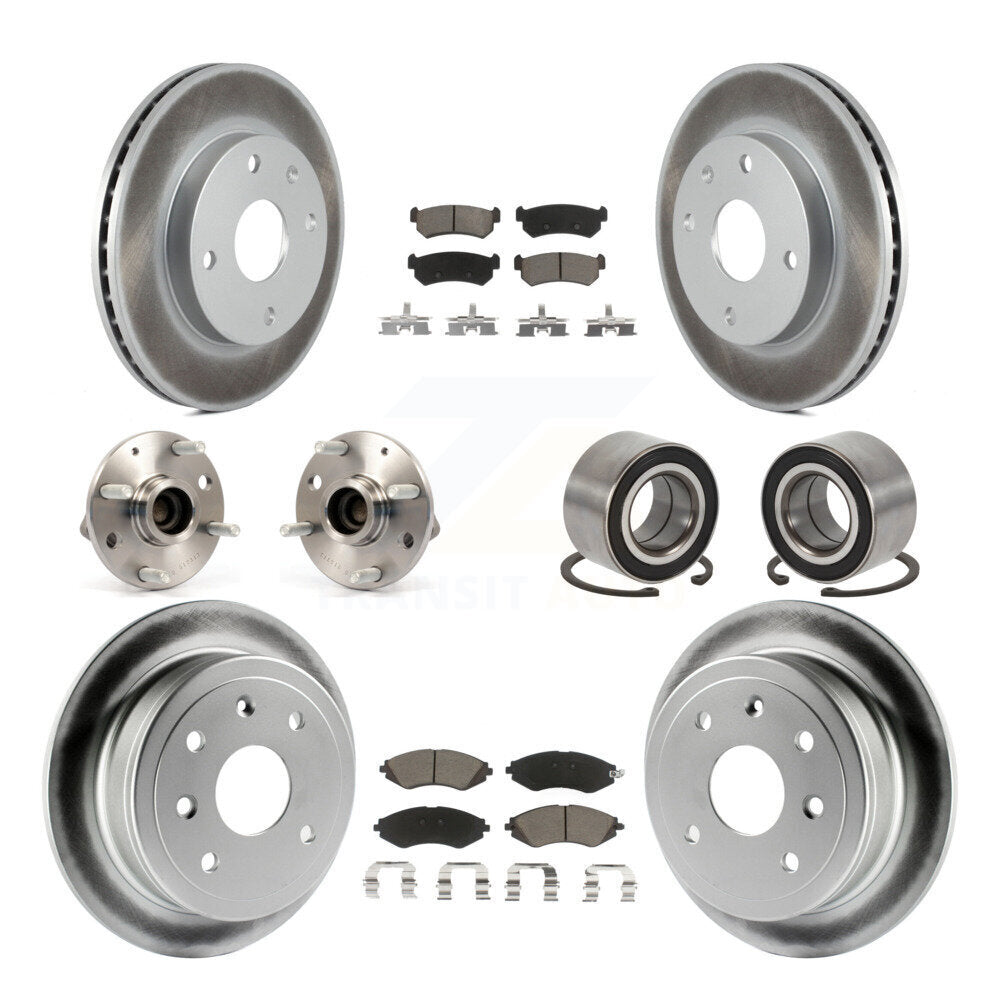 Hub Bearing Coat Brake Rotor Pads Front Rear Kit (10Pc) For Chevrolet Optra Reno