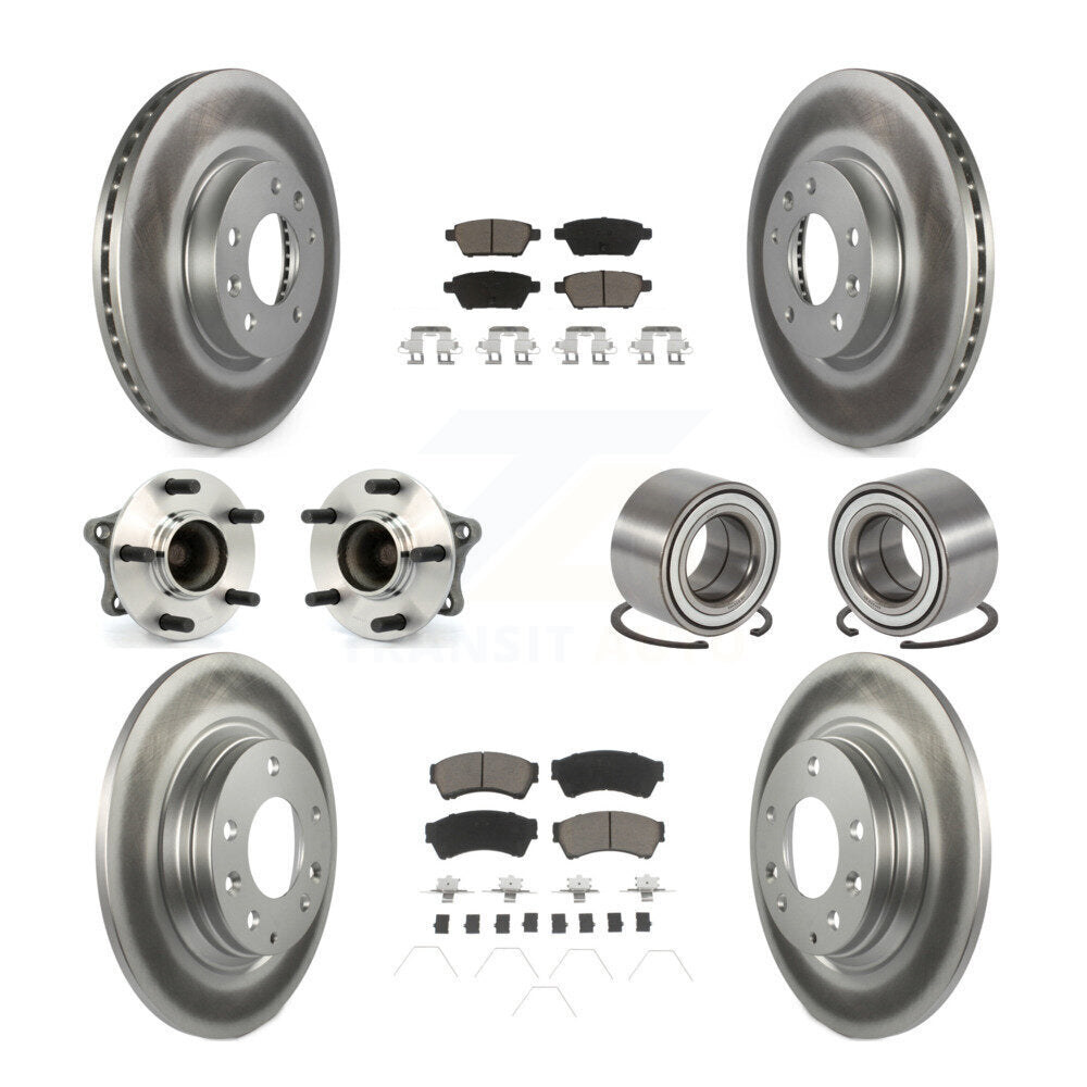 Hub Bearing Coated Brake Rotor Pads Front Rear Kit (10Pc) For 09-13 Mazda 6 3.7L