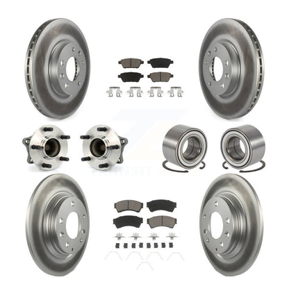 Hub Bearing Coated Brake Rotor Pads Front Rear Kit (10Pc) For 09-13 Mazda 6 3.7L