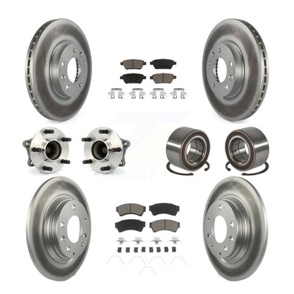 Hub Bearing Coated Brake Rotor Pads Front Rear Kit (10Pc) For 09-13 Mazda 6 2.5L