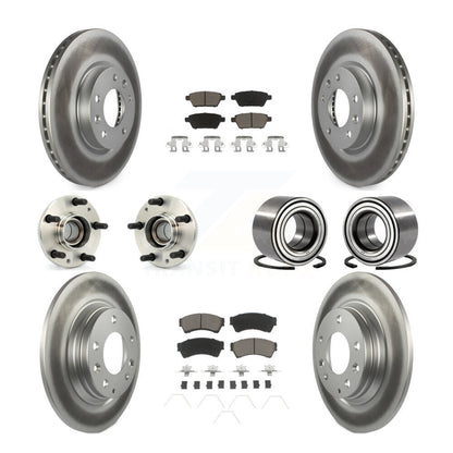 Hub Bearing Coated Brake Rotor Pad Front Rear Kit (10Pc) For Ford Fusion Mazda 6