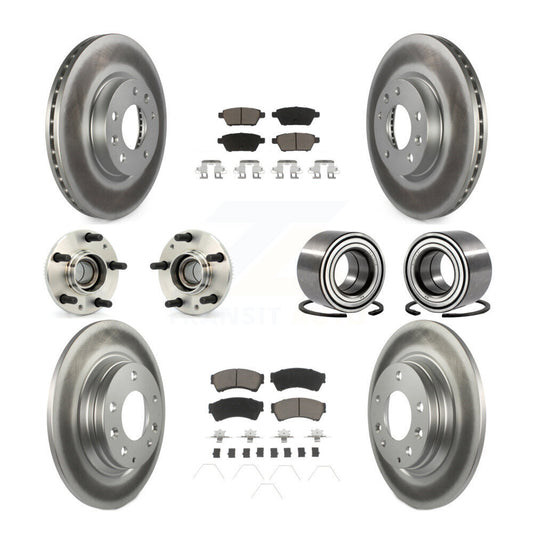 Hub Bearing Coated Brake Rotor Pad Front Rear Kit (10Pc) For Ford Fusion Mazda 6