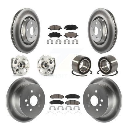 Hub Bearing Coated Brake Rotor & Pads Front Rear Kit (10Pc) For Toyota Venza AWD