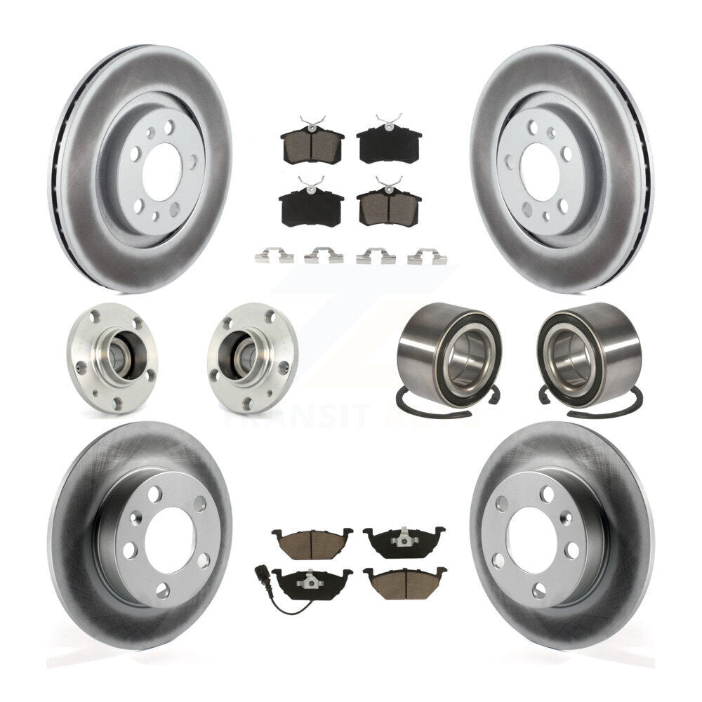 Hub Bearing Coat Brake Rotor Pads Front Rear Kit (10Pc) For Volkswagen Golf City