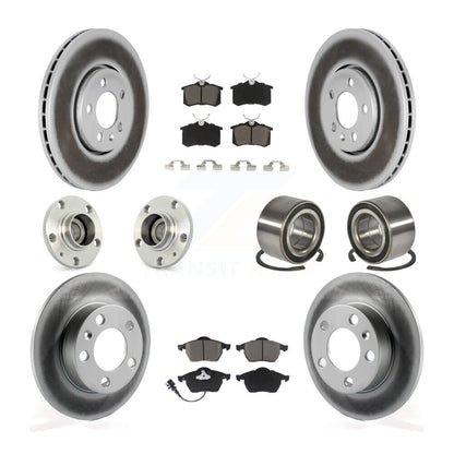 Hub Bearing Coat Brake Rotor Pad Front Rear Kit (10Pc) For Volkswagen Golf Jetta