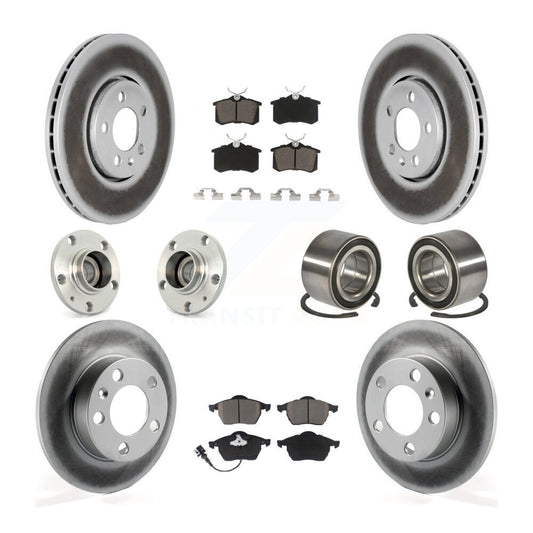 Hub Bearing Coat Brake Rotor Pad Front Rear Kit (10Pc) For Volkswagen Golf Jetta