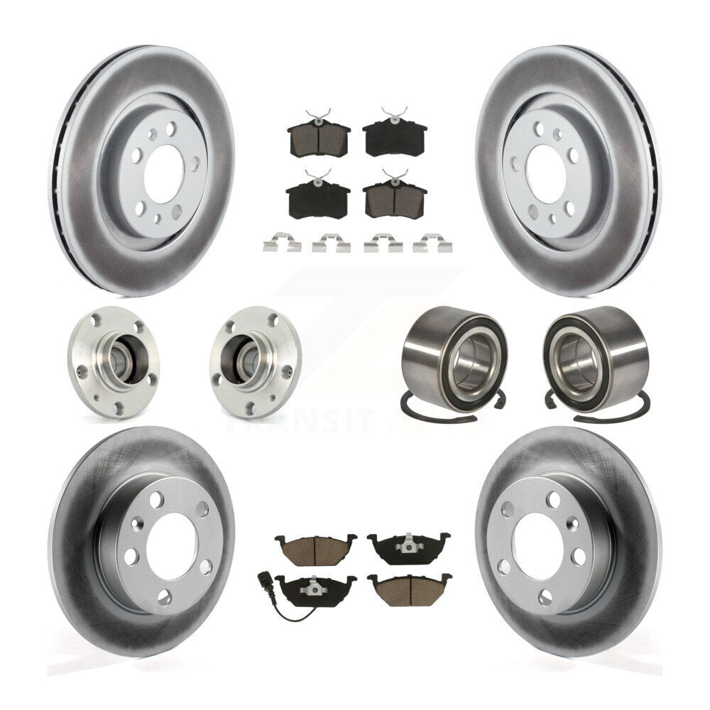 Hub Bearing Coated Brake Rotor & Pad Front Rear Kit (10Pc) For Volkswagen Beetle