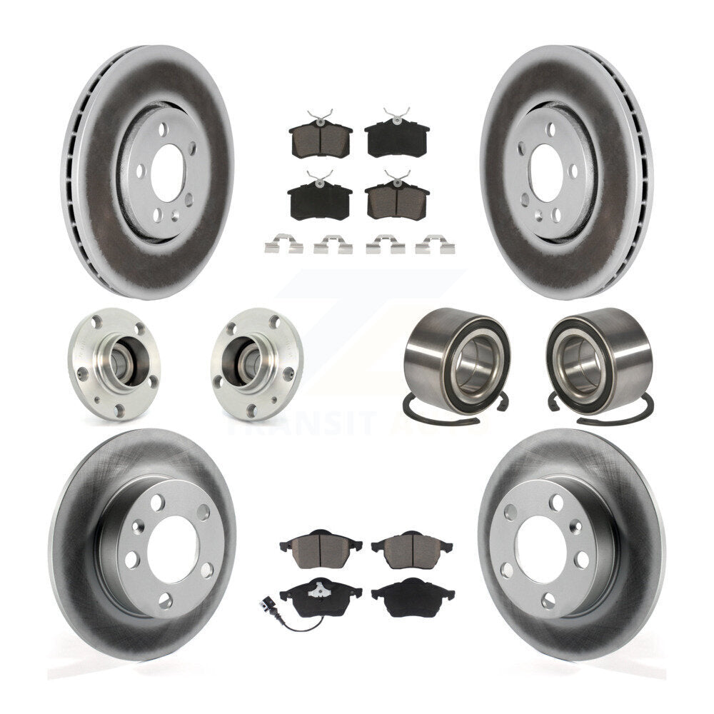 Hub Bearing Coated Brake Rotor & Pad Front Rear Kit (10Pc) For Volkswagen Beetle
