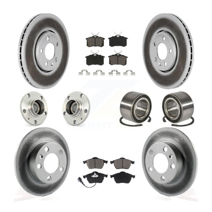 Hub Bearing Coated Brake Rotor & Pad Front Rear Kit (10Pc) For Volkswagen Beetle