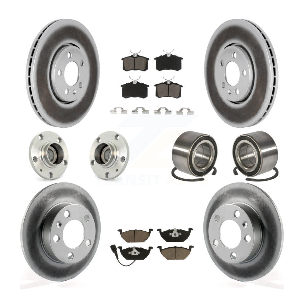 Hub Bearing Coat Brake Rotor Pads Front Rear Kit (10Pc) For Volkswagen Golf 2.0L