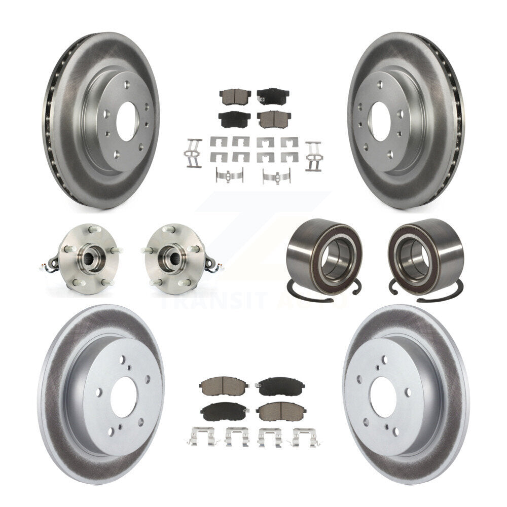 Hub Bearing Coat Brake Rotor Pads Front Rear Kit (10Pc) For 07-13 Suzuki SX4 AWD