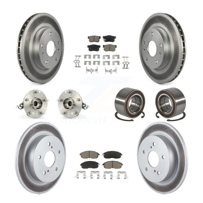Hub Bearing Coat Brake Rotor Pads Front Rear Kit (10Pc) For 07-13 Suzuki SX4 AWD