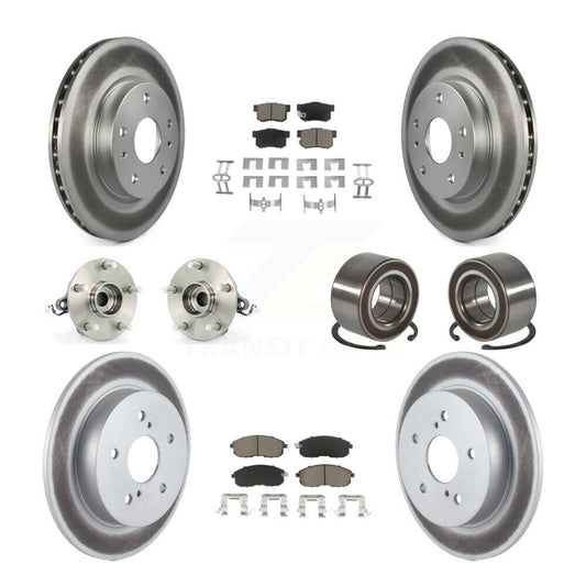 Hub Bearing Coat Brake Rotor Pads Front Rear Kit (10Pc) For 07-13 Suzuki SX4 AWD